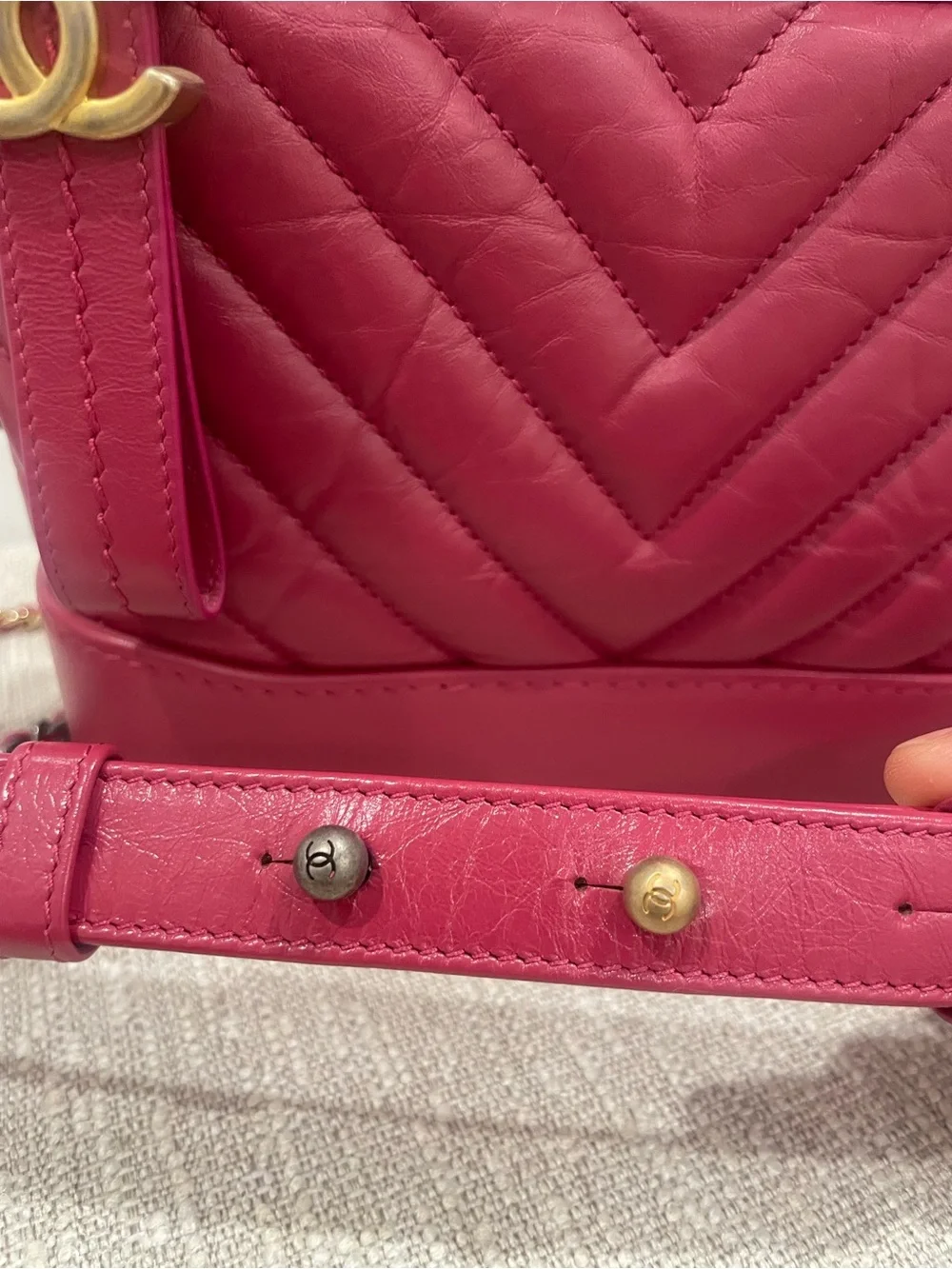 CHANEL Quilted Lambskin Hobo with Gold CC Charm